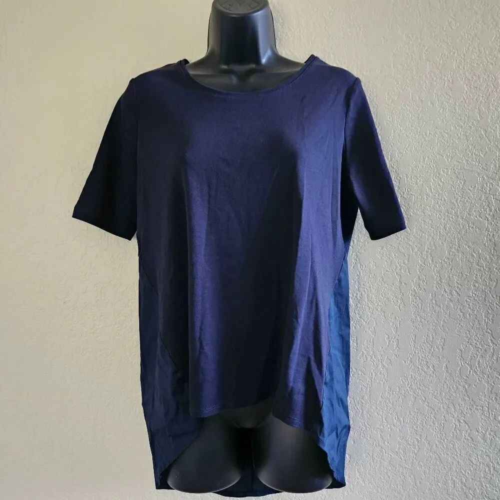Chico's High Low Two Tone Blue T-shirt